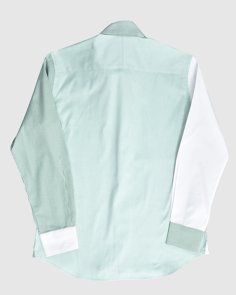 Grün-weißes Fun-Shirt aus Baumwolle