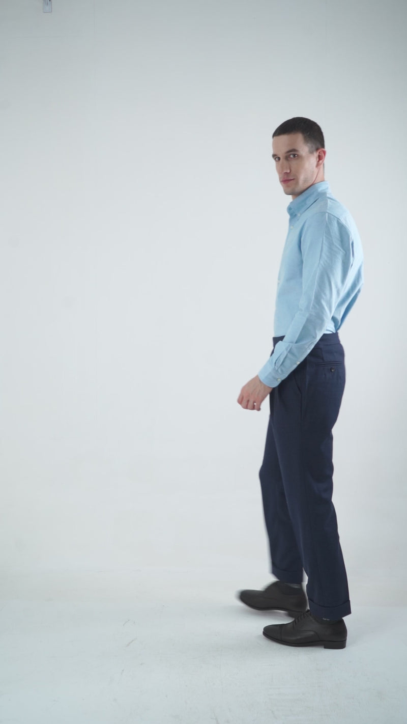Pantalon habillé en flanelle marron foncé VBC