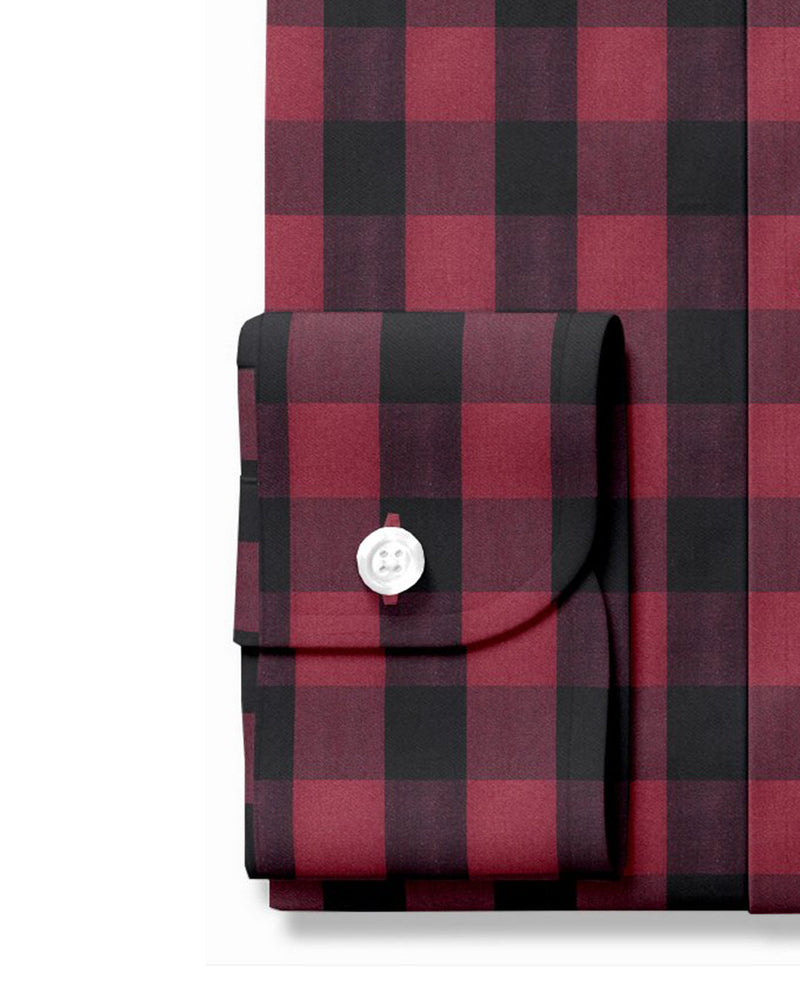 Freitagshemd: Rubinroter schwarzer Makro-Gingham