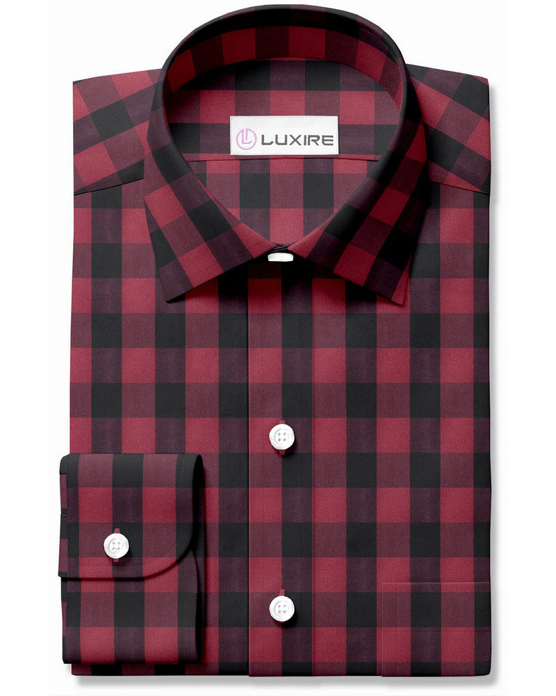Freitagshemd: Rubinroter schwarzer Makro-Gingham
