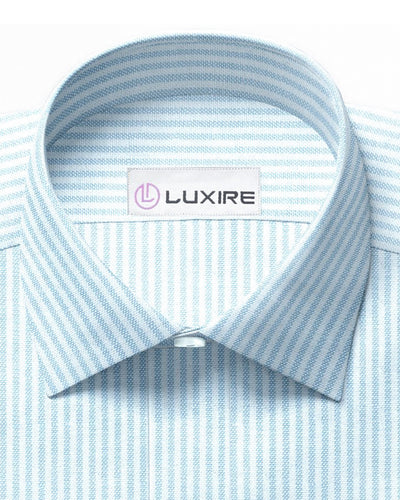 Pale Blue Dress Stripes Oxford