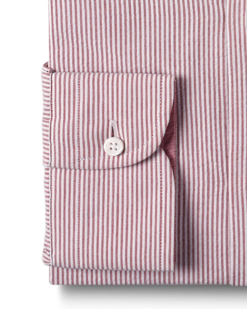 Maroon Dress Stripes Seersucker