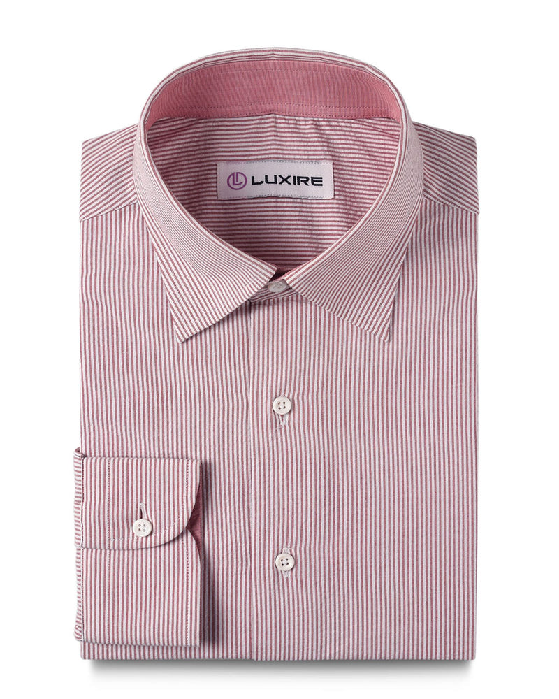 Maroon Dress Stripes Seersucker