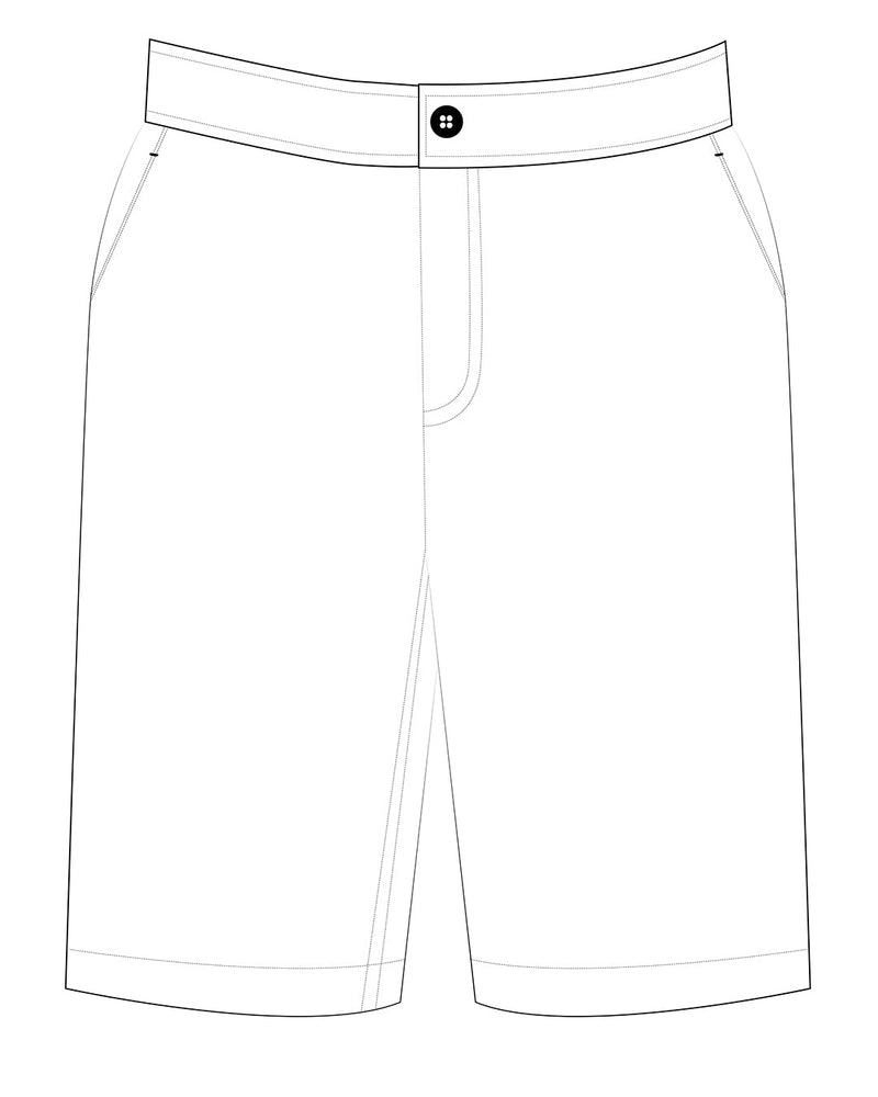 Short en seersucker à rayures bengales rose rouge et blanches