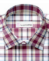 Leicht zu bügelnde Oxford-Karos in Maroon White Ecru