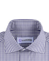 Blau/lila kleiner Gingham-Seersucker