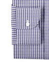 Blau/lila kleiner Gingham-Seersucker