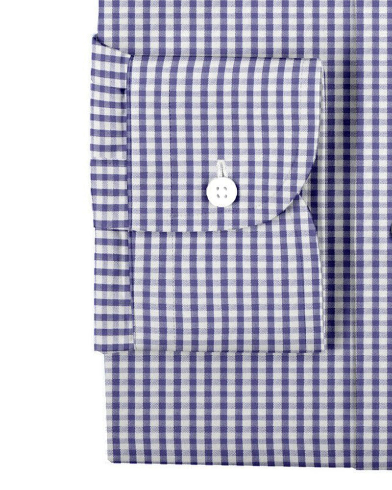 Blau/lila kleiner Gingham-Seersucker