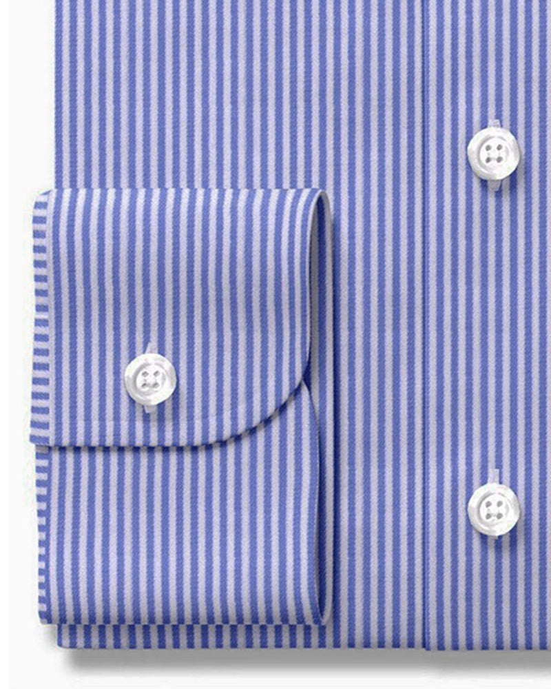 Mid Blue White Dress Stripes