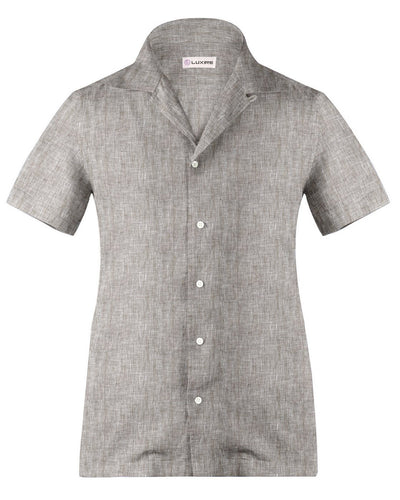 Camp collar PRESET STYLE in Brown Linen