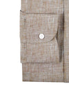 Pullover-Hemd aus braunem Leinen-Chambray