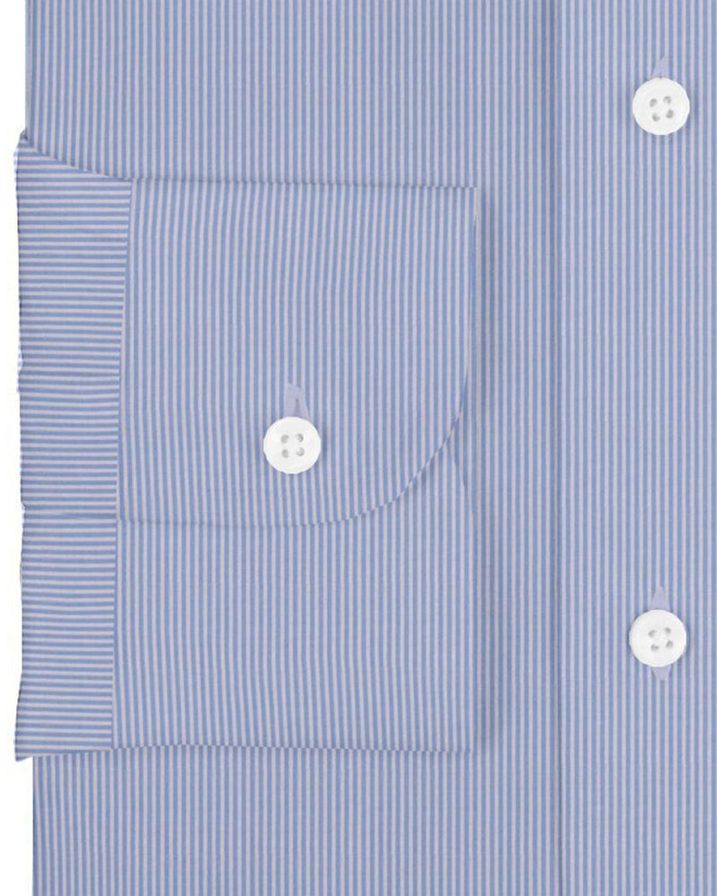 Himmelblaues Kleid Streifen Seersucker