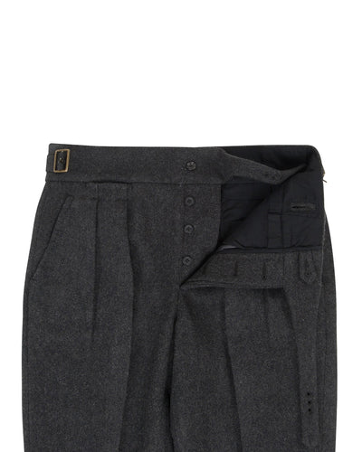 Gurkha Pant in Charcoal Grey 100% Wool Flannel