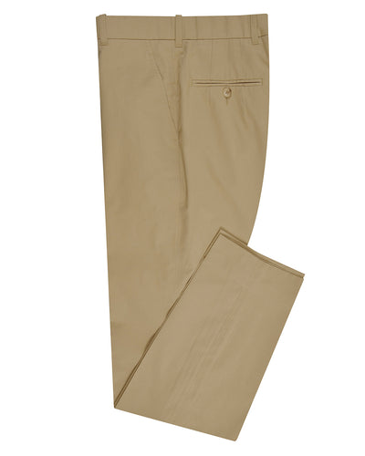Dark Beige Plain Cotton Dress Pant