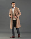 Manteau en flanelle fauve Drago 5 % cachemire, 95 % laine