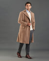 Manteau en flanelle fauve Drago 5 % cachemire, 95 % laine