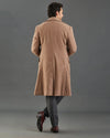 Manteau en flanelle fauve Drago 5 % cachemire, 95 % laine