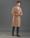 Manteau en flanelle fauve Drago 5 % cachemire, 95 % laine