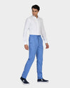 Light Cobalt Blue Twill Drawstring Pant
