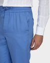 Light Cobalt Blue Twill Drawstring Pant